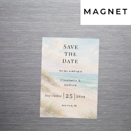 Convite Magnético Ímã de casamento moderno na praia para Save the Da