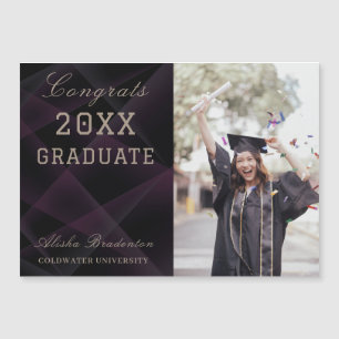 Convite Magnético Ímã de Congratulações de Graduação Fino Moderno