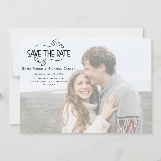 Convite Magnético Ímã de Foto Save the Date Moderno Chic (Frente)