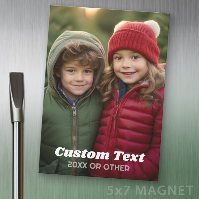 Convite Magnético Ímã de Geladeira com Foto Vertical e Texto (Photo Magnet - 5x7 size)