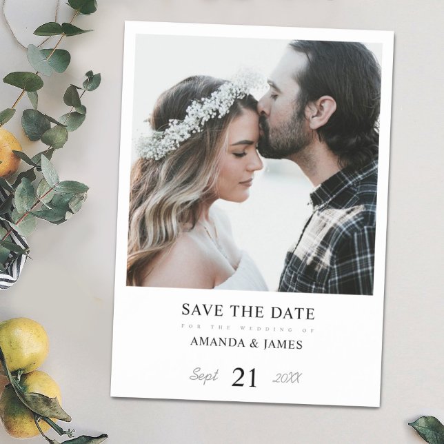 Convite Magnético Ímã de Save the Date de Casamento com Foto Simples (Criador carregado)