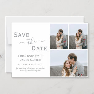 Convite Magnético Ímã de Save the Date de Foto Prata 3
