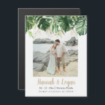 Convite Magnético IMÃ SALVE A DATA de Fotos Tropicais da Praia LUANA<br><div class="desc">Esta é uma imã salve a data moderna que apresenta uma bela aquarela tropical combinada com uma fonte moderna de caligrafia. Use o botão "personalizar esta modelo" para fazer deste ímã completamente seu!</div>