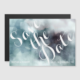 Convite Magnético Imã salve a data do ikat com tendência de aquarela