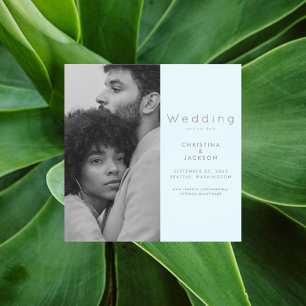 Convite Magnético Imagem Azul Icy Elegante Salvar a Data