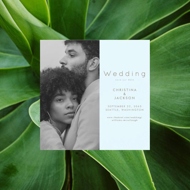 Convite Magnético Imagem Azul Icy Elegante Salvar a Data (Criador carregado)