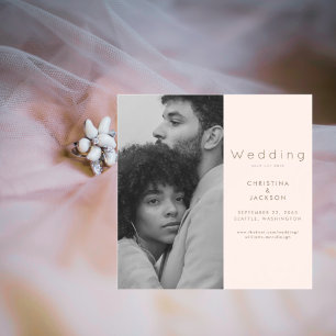 Convite Magnético Imagem do Blush Elegante Salva a Data