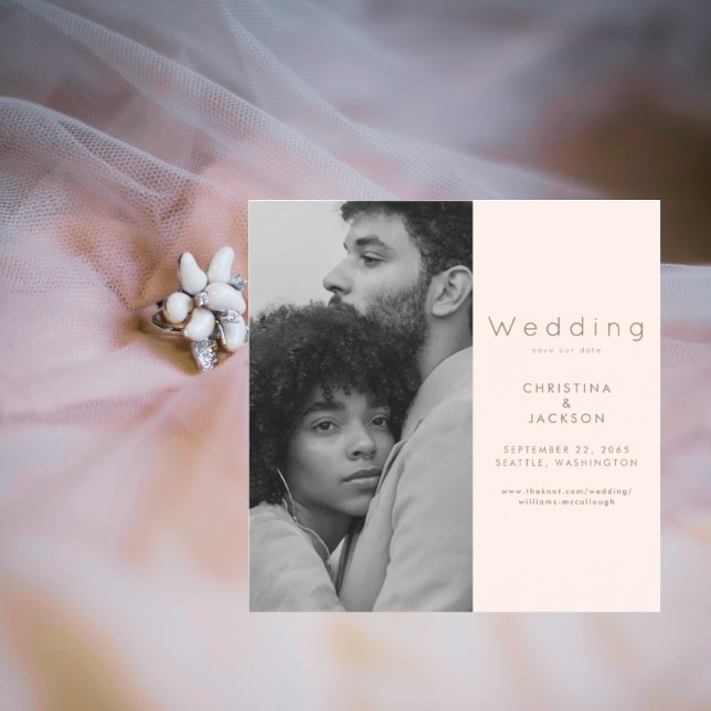 Convite Magnético Imagem do Blush Elegante Salva a Data (Criador carregado)