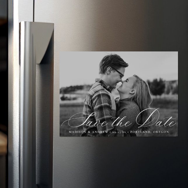 Convite Magnético Imagem do Script de Caligrafia Elegante Salvar a D (Criador carregado)