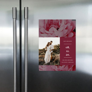 Convite Magnético Imagem Floral Elegante Salvar a Data
