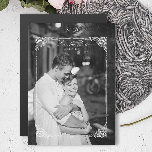 Convite Magnético Imagem legante do Rococo francês Salve a Data (Criador carregado)