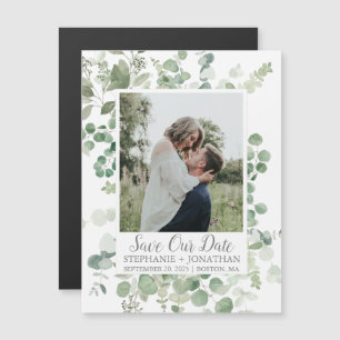 Convite Magnético Imãs salves a data de Fotos do Eucalipto Verde