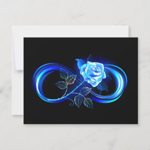 Convite Magnético Infinito brilhante com rosa azul