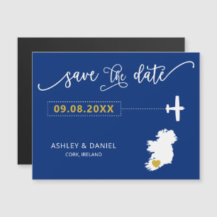 Convite Magnético Ireland Wedding Save the Date Card, Map