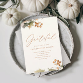 Convite Magnético Janto Rustic de Ação de Graças Greenerase deixa Fo