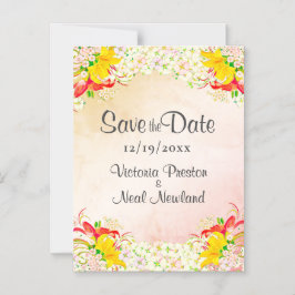 Convite Magnético Jardim de Flores de Lírio Casamento Save the Date