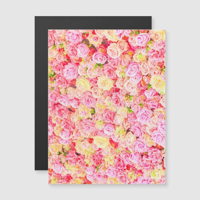 Convite Magnético Jardim de rosas (Frente/Verso)
