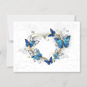 Convite Magnético Jewelry Heart with Butterflies Morpho