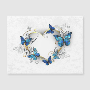 Convite Magnético Jewelry Heart with Butterflies Morpho