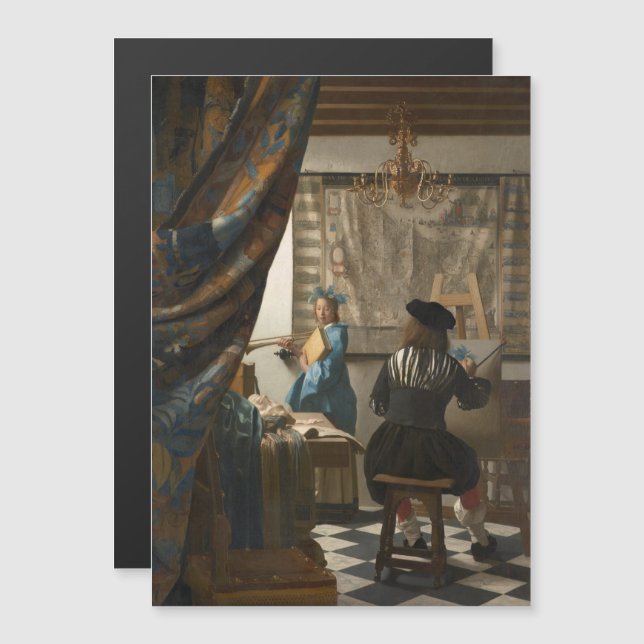 Convite Magnético Johannes Vermeer, A Arte Da Pintura (Frente/Verso)