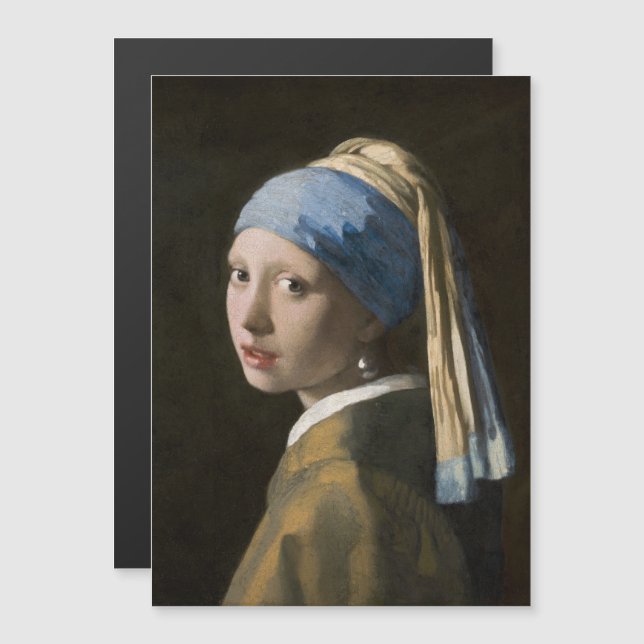 Convite Magnético Johannes Vermeer, Rapariga com um Ouriço (Frente/Verso)