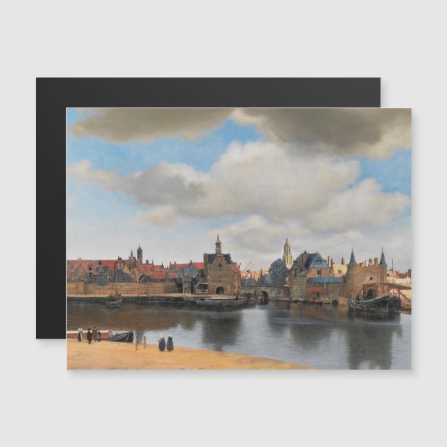Convite Magnético Johannes Vermeer, van Deft, View of Delft (Frente/Verso)