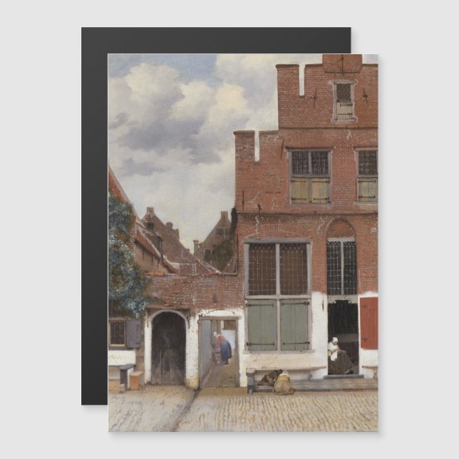 Convite Magnético Johannes Vermeer, Visão Das Casas Em Delft (Frente/Verso)