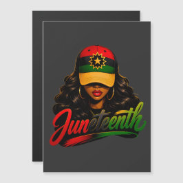 Convite Magnético Juneteenth Mulheres Afro Negras Melanina Liberdade