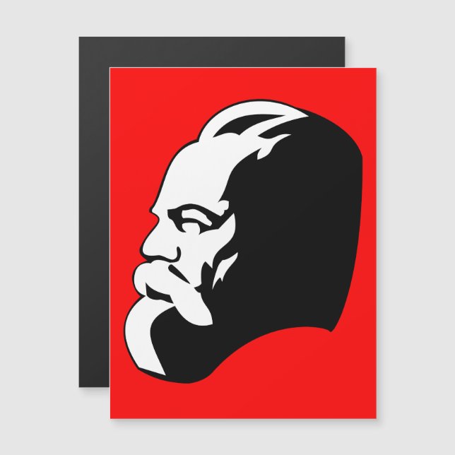 Convite Magnético Karl Marx, Communism, Socialism, Soviet Union (Frente/Verso)