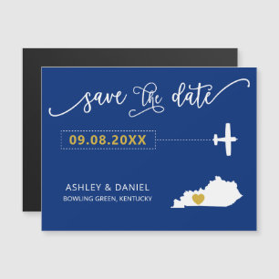 Convite Magnético Kentucky Wedding Save the Date Card, Mapa