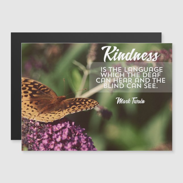 Convite Magnético Kindness Is The Language Magnetic Card (Frente/Verso)