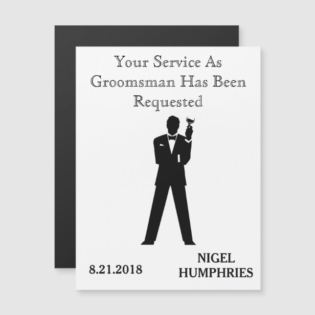 Convite Magnético Lembrete de Padrinho ou Membro da Comitiva (Frente/Verso)