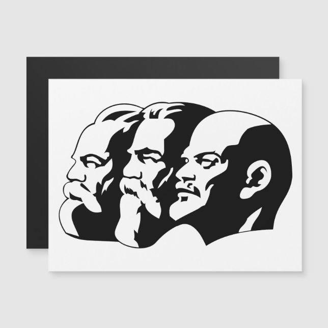 Convite Magnético Lenin, Marx, Engels, Soviet Union, Communism (Frente/Verso)