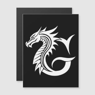 Convite Magnético Letra G Estilizada com Dragão, Alfabeto de Dragão,