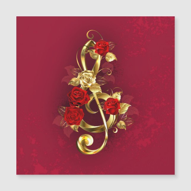Convite Magnético Limpeza de ouro com Flores Rosa (Frente)
