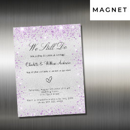 Convite Magnético Luxo de renovação do casamento com violeta pratead