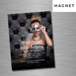 Convite Magnético luxo festa de aniversário<br><div class="desc">Personalize e adicione sua foto e detalhes da festa. Usei uma cobertura escura sobre a foto para que seja mais fácil ler o texto. Eu adicionei 2 camadas, mas apenas uma está ativa. Há um pequeno símbolo na extremidade da camada/linha de sobreposição que você pode clicar para ocultar ou ocultar....</div>