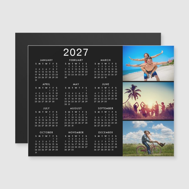 Convite Magnético Magnet de Calendário 2025 para Colagem de Fotos Pe (Frente/Verso)