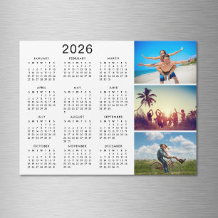 Convite Magnético Magnet de Calendário 2026 para Colagem de Fotos Pe
