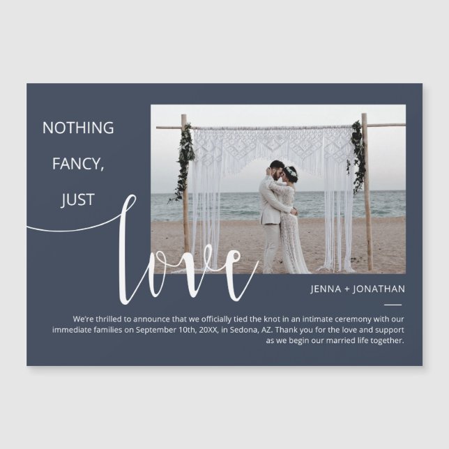 Convite Magnético Magnet de Fotografia Mínima de Script Clássico do  (Frente)