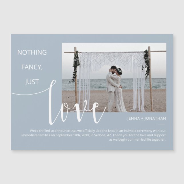 Convite Magnético Magnet de Fotografia Mínima de Script Moderno Dust (Frente)