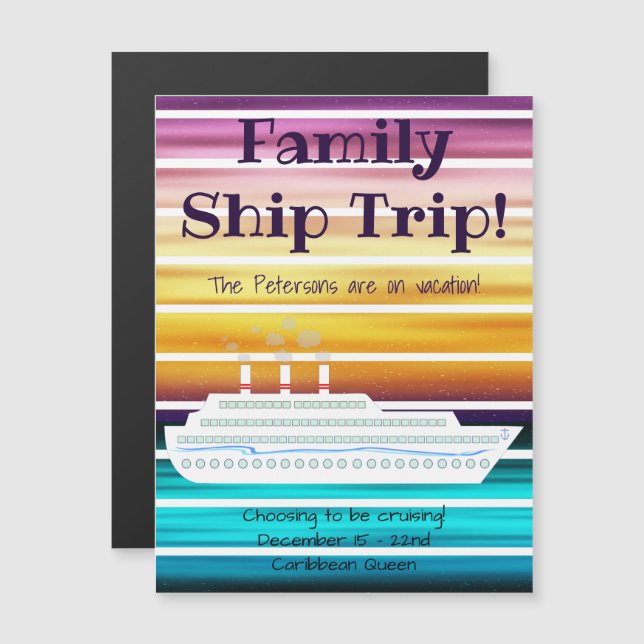 Convite Magnético Magnet de Portas Solares para Navios de Cruzeiro (Frente/Verso)