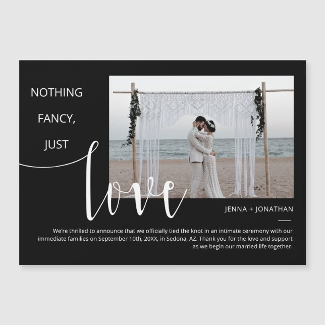 Convite Magnético Magneta de Fotografia Mínima de Script Moderno Pre (Frente)