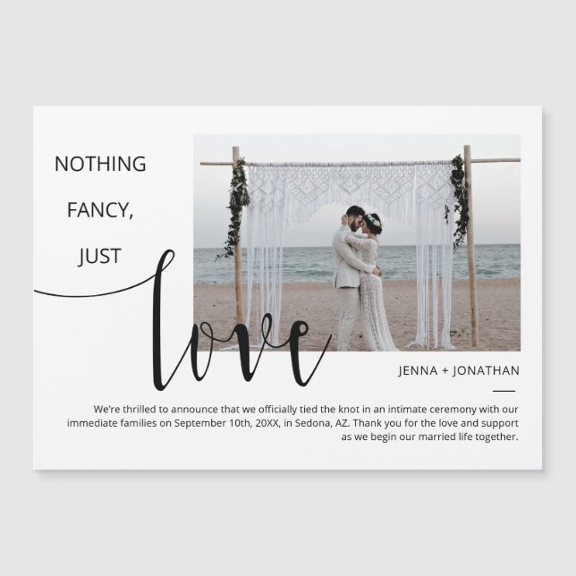 Convite Magnético Magneta de Fotografia Mínima de Script Simples Clá (Frente)