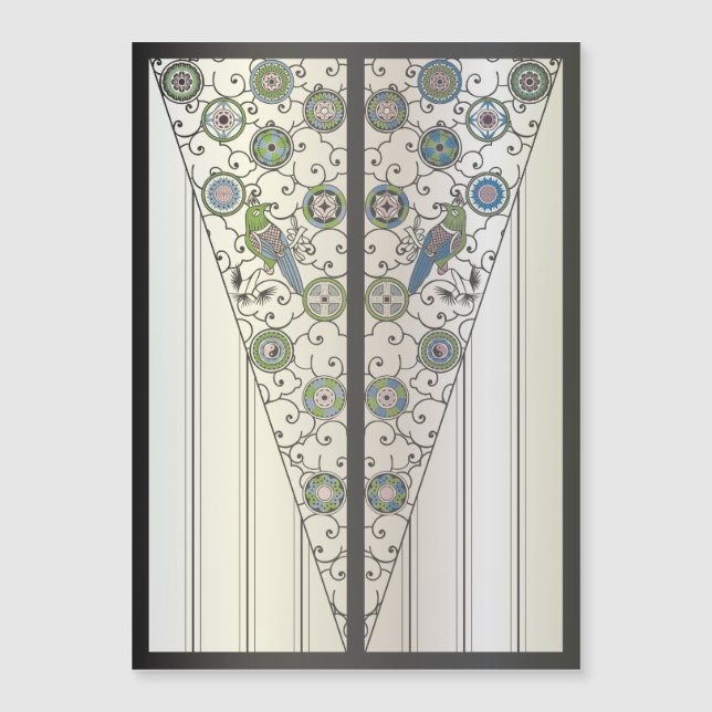 Convite Magnético Mah Jongg Art Deco Magnet Card (Frente)