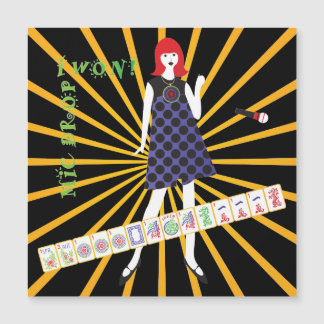 Convite Magnético Mah Jongg Mic Drop Magnet Card