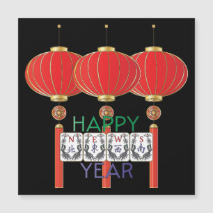 Convite Magnético Mah Jongg News Holiday Magnet Card