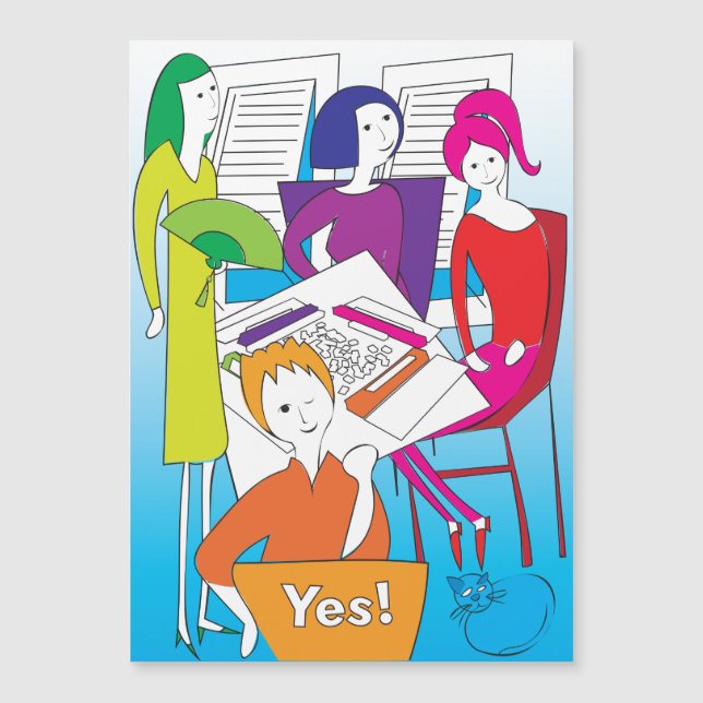 Convite Magnético Mah Jongg Sim Magnet Card (Frente)