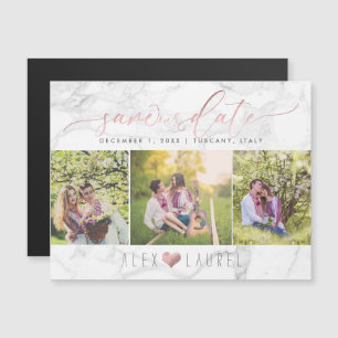 Convite Magnético Marble PixDezines Salve nossa Rosa de Data/Faux Do