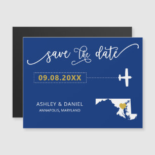 Convite Magnético Maryland Wedding Save the Date Card, Mapa